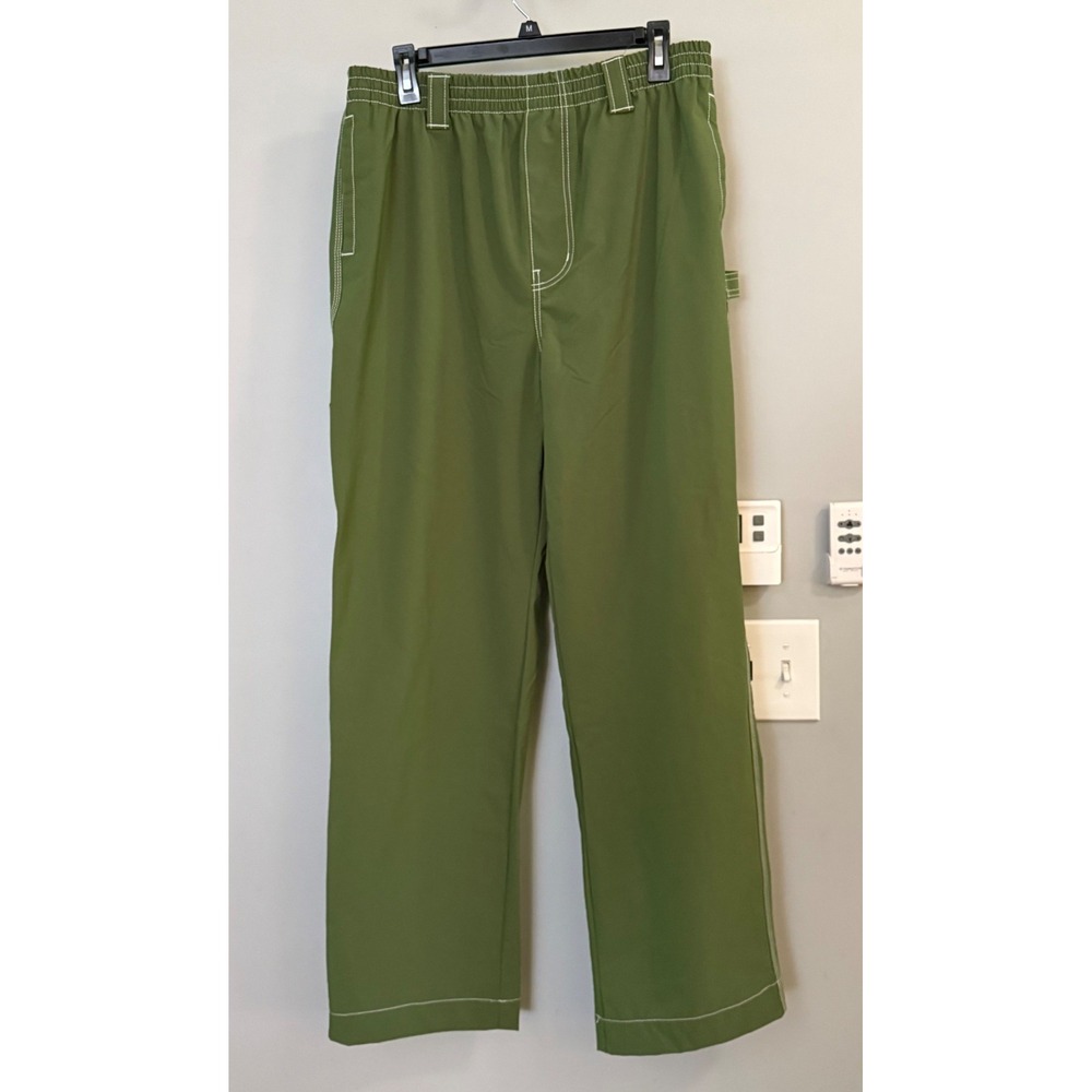 Urban Outfitters Carpenter Pants Mens Medium Green Contrast Stitch Utility 5384